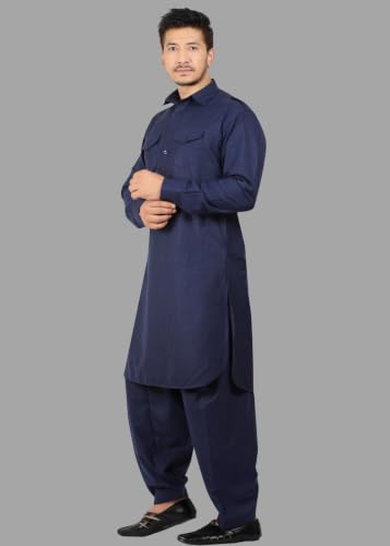 Image of K-ROYALS Full Pathani Suit for Mens /Cotton Blend Pathani kurta payjama set for mens