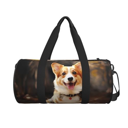 Gym Bags Small Corgi Dog Duffel Bag Overnight Bag with Shoe Compartment Carryon Bag for Men Women3