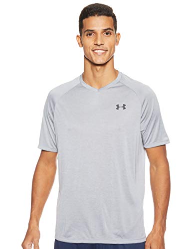 Under Armour Men's Tech 2.0 V-Neck Short-Sleeve T-Shirt , Steel (035)/Black , Small