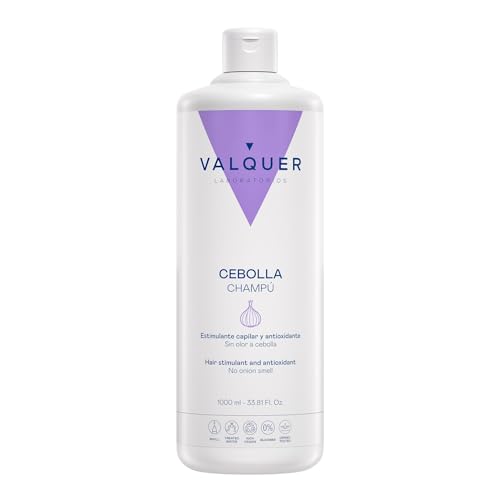 VALQUER Champú de Cebolla Regulador del Pelo Graso | Antioxidante con Efecto Anticaída que Revitaliza y Purifica | Aporta Fuerza, Volumen y Brillo | Todo Tipo de Cabellos | 1 L
