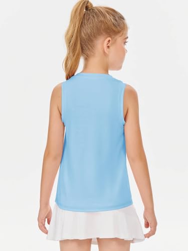 Image of Haloumoning Girls Tank Tops Kids Sleeveless Athletic Lightweight Cute Summer Top Dancewear 5-14 Years