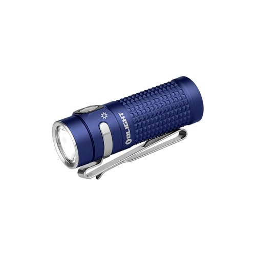 OLIGHT Baton4 Rechargeable EDC Flashlight, Bright LED Flashlight 1300 Lumens with Charging Cable, IPX8 Waterproof, 6 Adjustable Modes Handheld Light for Home, Camping, and Emergencies (Regal Blue)