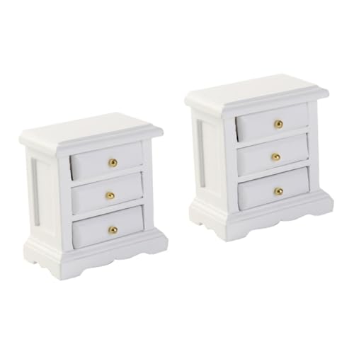 ibasenice 2 Piezas cajonera de casa de muñecas Estante Miniatura casa de muñecas Muebles mesita de Noche Juguete Mini cajonera para casa de muñecas cajonera Modelo mesilla de Noche Mesa Caja