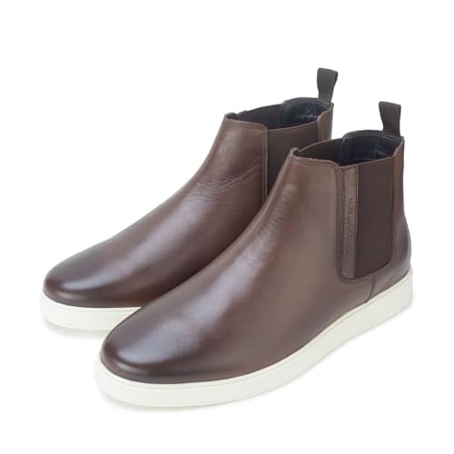 Image of Thomas Crick Men's Genuine Leather Chelsea Boots - Slip-On Dress Boots with Elastic Gusset, Ortho Footbed & Lightweight Anti-Slip Sole for Casual or Formal Wear
