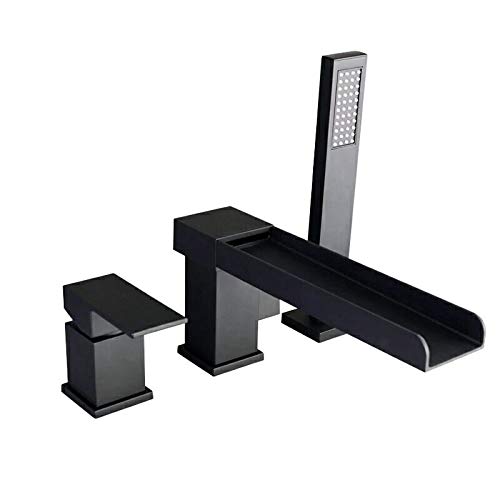 Mitigeur 2 fonctions noir haut de gamme avec robinets de remplissage baignoire