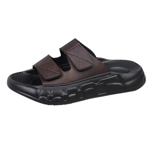 Sandalias de verano para hombre, suela suave, pantuflas de punta abierta, sandalias de baño antideslizantes, cómodas chanclas para casa, ligeras, zapatillas de baño para interiores, cómodas y anchas
