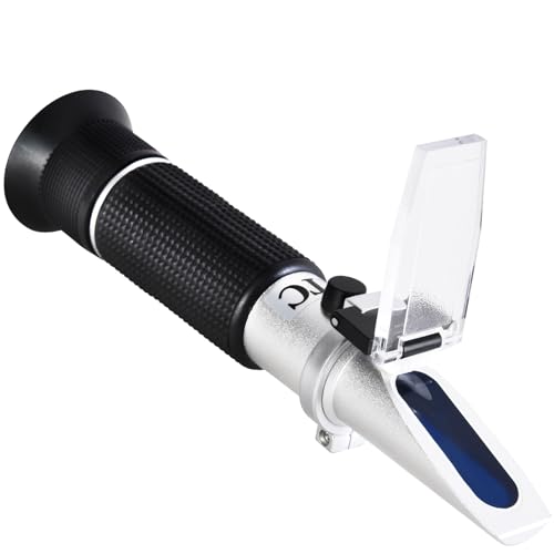 Portable Brix Refractometer with ATC, Accurate Dual Scale Brix Meter Specific Gravity SG Wort...