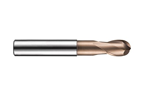 Dormer S5296.0 Shank Ball-Nosed End Mill, TiSiN Coating, HM, 6 mm Head Diameter, 10 mm Flute Length, 50 mm Full Length