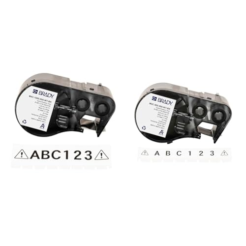 Brady All-Weather 1 in & 0.5 in W Vinyl Labels Black on White 25 ft for BMP41, BMP51 & M511 Label Printers