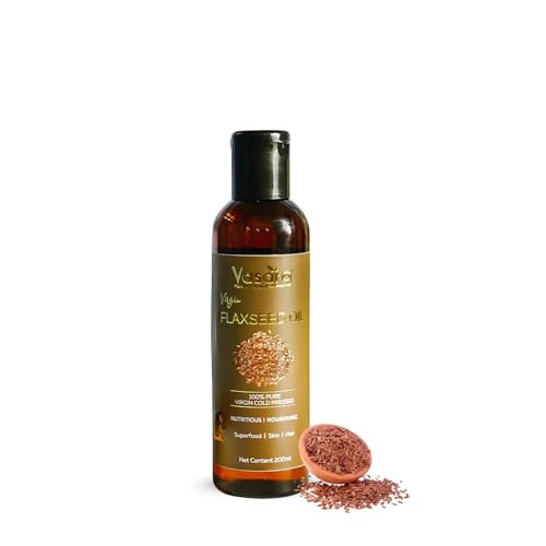 Vasara Cold Pressed Flaxseed Oil 200ml | Alsi ka Tel | Pure & Natural | Rich in Omega 3,6,9 | Undiluted