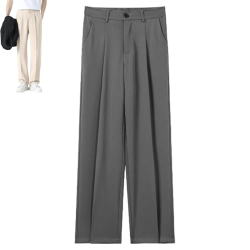 Fleurosta Mens Pants, Super Stretch Ice Silk Comfort Everyday Pants, Slim Fit Lightweight Straight