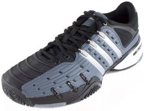 adidas Men`s Barricade V Classic Tennis Shoes Onyx and Silver Metallic-(88738386