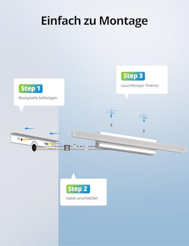 Yafido LED Spiegelleuchte Bad 40CM Spiegellampe Badezimmer Naturweiß über Spiegel, 9W Spiegellampen IP44 Spiegelschrank Beleuchtung Leuchte Spiegelbeleuchtung Wandspiegel Lampe Bathroom Mirror Light