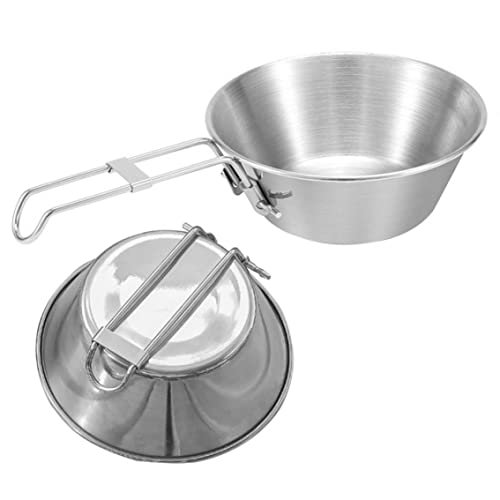 CAKEEYUM Travel Sierra Cup Camping Tableware Equipment Bowl Set Backpacking 304 Stainless Steel Carry Fold Sturdy Measuring 500ml 2PCSTravel Sierra Cup Camping Bowl Folding Tabl