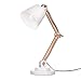 tomons DL1002US-W Tomons Natural Wood Desk Lamp, Vintage Table Lamp for Bedside, Workroom, Cabinet, Studio, Cafe, Living Room - White