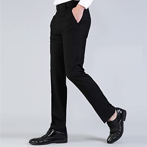 Maiyifu-GJ Mens Slim Fit Stretch Dress Pant Solid Color Skinny Comfort Suit Pant Business Wrinkle Resistant Casual Trousers3