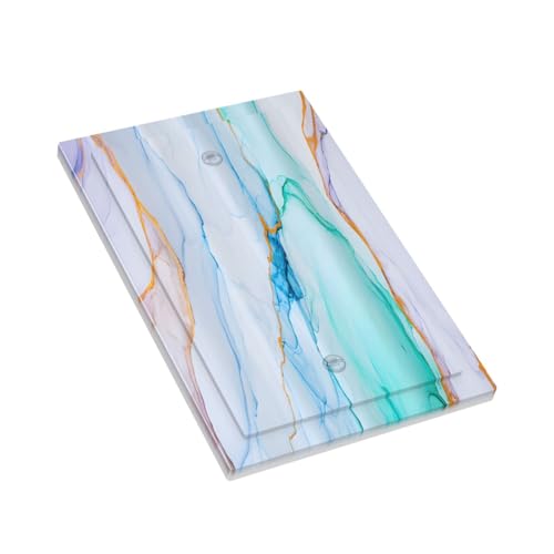 Decorative Light Switch Plate Covers Modern Ink Blue Green Marble Texure 1 Gang No Device Single Blank Outlet Covers Wall Plate Light Switch Cover Plate for Kitchen Bathroom Decor