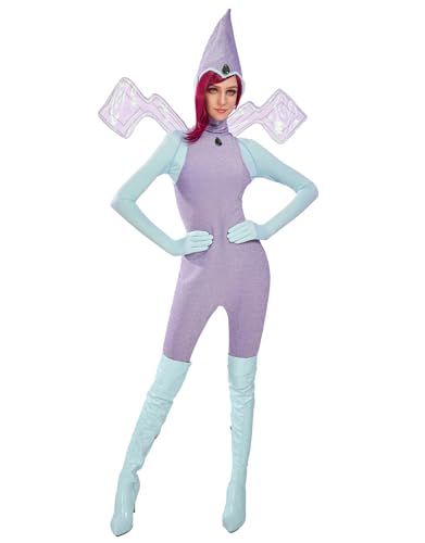 Winx Club Tecna Costume de fée pour femme avec chapeau et paire d'ailes