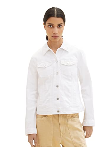 TOM TAILOR Damen 1036714 Jeansjacke, 20000 - White, S