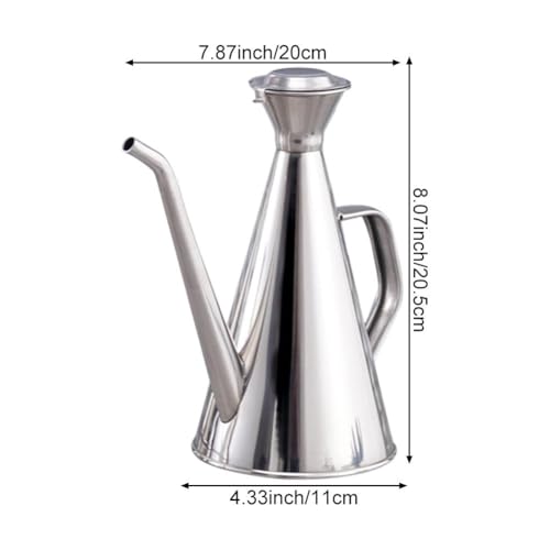 Dispensador de aceite para cocina con recipiente de acero inoxidable y tapa 3