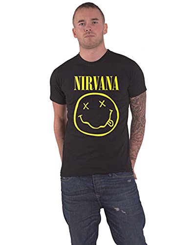 Nirvana T Shirt Classic Face Album Band Logo Official Mens Black M