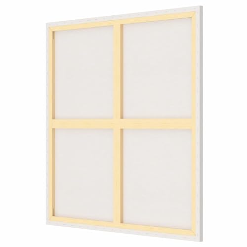 Image of Artist Standard Series 10 Oz (440 GSM) 100% Cotton Pre-Stretched Canvas with Wooden Frame 18x40 mm | Primed Canvas Stretched for Oil & Acrylic Painting 36 inch x 36 inch (90x90 cm), Pack of 4
