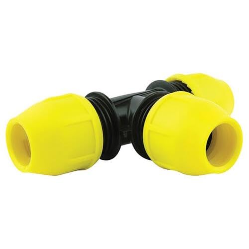 Image of Replacement For Compatible With Home-Flex Underground Black and Yellow Polyethylene Tee 1 x 1 Dia. in. IPS
