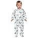 Emelivor Butterflies Crystals White Unisex Baby Newborn One-Piece Pajamas Footie Long Sleeve Romper Pjs for Girl Boy Kids