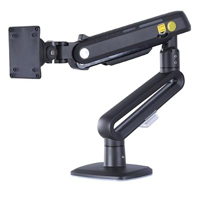 RGB Single Monitor Stand, Gas Spring Monitor Arm, Heavy Duty Gaming Monitor Stand for 32"-60" Monitors Up to 44lbs, Adjustable Height, Tilt, Swivel, Rotate
