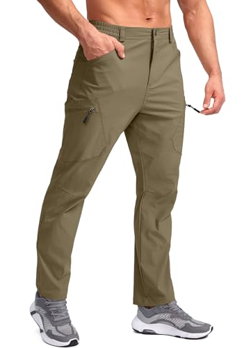 Pudolla Men's Lightweight Hiking Pants with 7 Pockets Quick Dry Water Resistant Fishing Travel Pants
