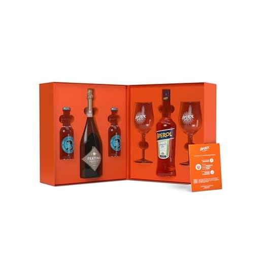 Aperol Spritz Kit: Aperol 70 cl; Prosecco Frattina 70 cl; 2 Soda Thomas Henry 20 cl; 2 Calici Aperol Spritz