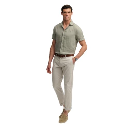 Superdry Premium Regular Chino Pantalones, Rainy Day Grey, 34 Unisex Adulto