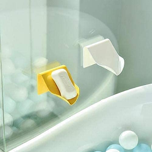 Dhanuom Soap Holder for Bathroom Kitchen Sink Self Adhesive Soap Stand for Bathroom with Removable Drain Tray,Non-Drill Fish Shape Cute Wall Mount Soap Holder(4 Pcs Multicolor) 2