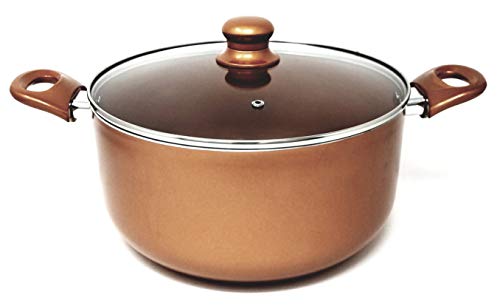 Better Chef, D604, 6-Quart Copper Colored Ceramic Coated Dutch Oven with Tempered Glass