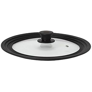 Steuber Universeel glazen deksel voor potten en pannen met een diameter van 28/30/32 cm, universeel deksel met afvoerventiel en siliconen rand