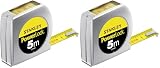 Stanley 0-33-932 Flessometro Powerlock con Lettura Diretta e Clip d'Aggancio, 5 m (Confezione da 2)