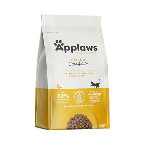 Applaws Alimento Seco Natural sin Granos para Gatos Adultos, Sabor a Pollo – Bolsa Resellable de 2 kg (Verpackung kann variieren)