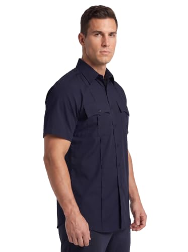 Image of First Class 100% Polyester Short Sleeve Men's Uniform Shirt White