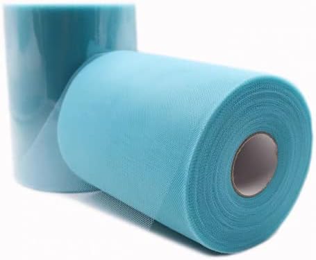 200 Yards * 6 inch/15cm Tutu Tulle Roll for Wedding Decoration Supplies Roll Fabric Spool Tulle Tutu Dress DIY Organza Baby Shower Party Supplies (Light Blue)