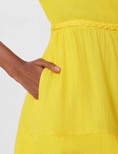 Image of Gap Women Regular Fit Tiered Mini Belted Gauze Casual Dress
