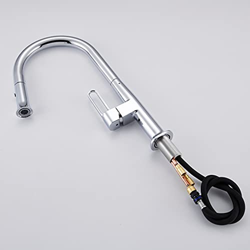 Robinet de cuisine anti-éclaboussures avec douchette double fonction pour grand lavabo