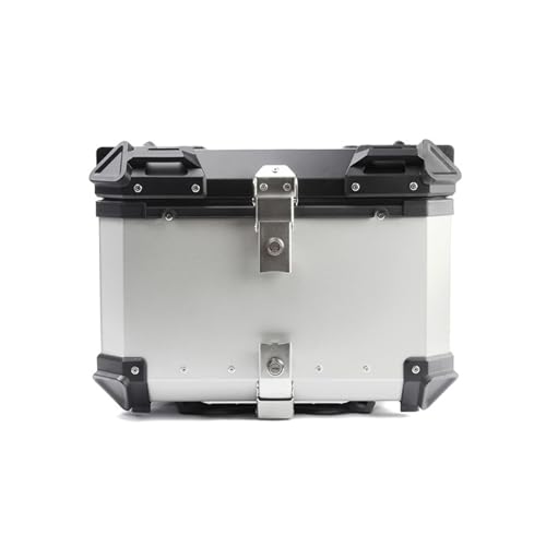 Top case moto étanche 55L grande capacité coffre de moto argent robuste