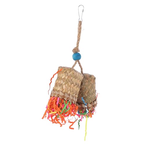 HAPINARY Funny Parrot Shredding Palm Leaf Bird Chewing for Parrots for Foraging and Boredom Relief Safe and Fun Hanging Cage Decor for All Birds