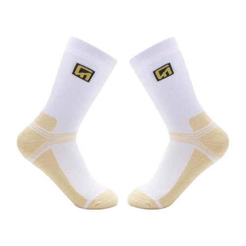 kowaku Ice Skating Socks Socks Breathable Comfortable for Ice Skates Ski Socks Figure Skating Socks for Athletes Workers Gift, White