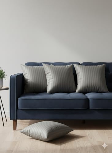 Image of Grey Cushion for Sofa & Chair | Pack of 2 Soft Decorative Seat Cushions | Comfortable Home Furnishing Cushion for Living Room, Bedroom & Office | 16 x 16 Inch (Grey, 2)
