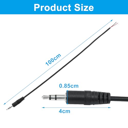 Cable audio 3.5mm macho a cable abierto 4 piezas miniatura 2