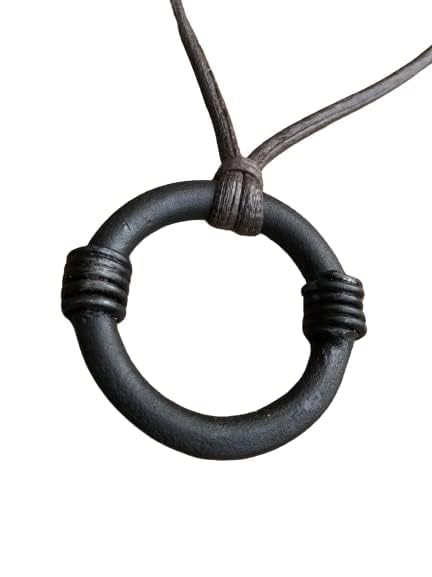 ARTIZANSTORE Hand Forged Iron Pendant | Viking Necklace with Genuine Leather Cord | Unique Gift for History Enthusiasts | Water Resistant Finish | Unisex Heavy Weight Jewelry