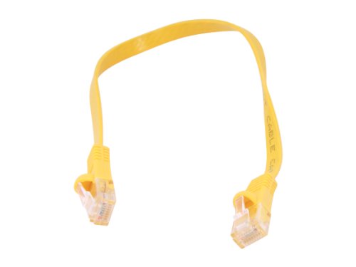 Cable Ethernet plano UTP Cat 5e 1 pie amarillo miniatura 2