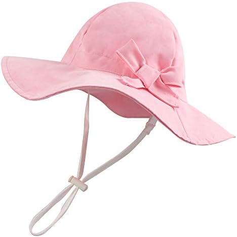 Baby Sun Hat Girls Floppy Bucket Hat Summer Toddler Outdoor Cap for Swim Beach (Pink, 50cm/19.7"(1-2T))