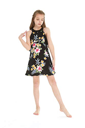 Image of Family Matching Hawaiian Clothes, Hibiscus Black | Black Hibiscus Print • Soft Rayon Fabric • Family Matching Outfits • Vacation Ready • Luau Party Wear